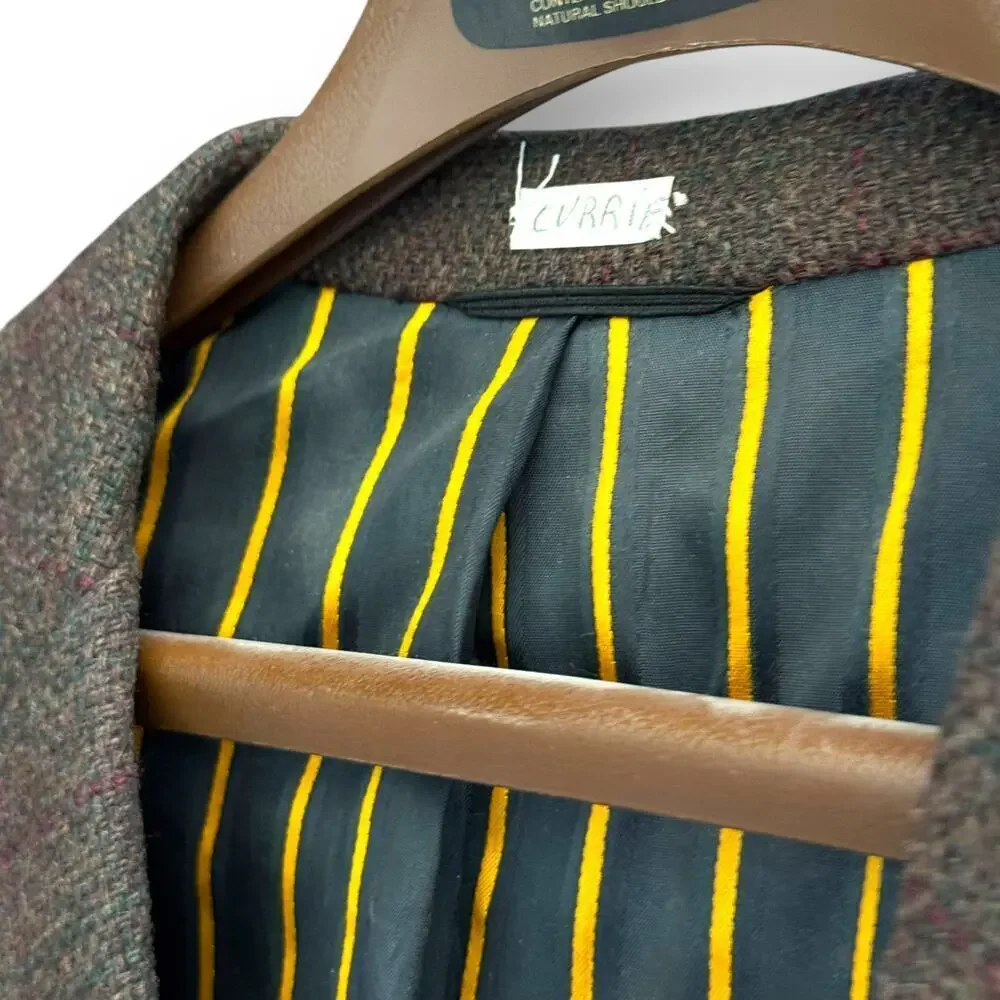 1960s Tweed Sport Coat 38R Hillary Morton ACWA Union Vintage Blazer Dark Green